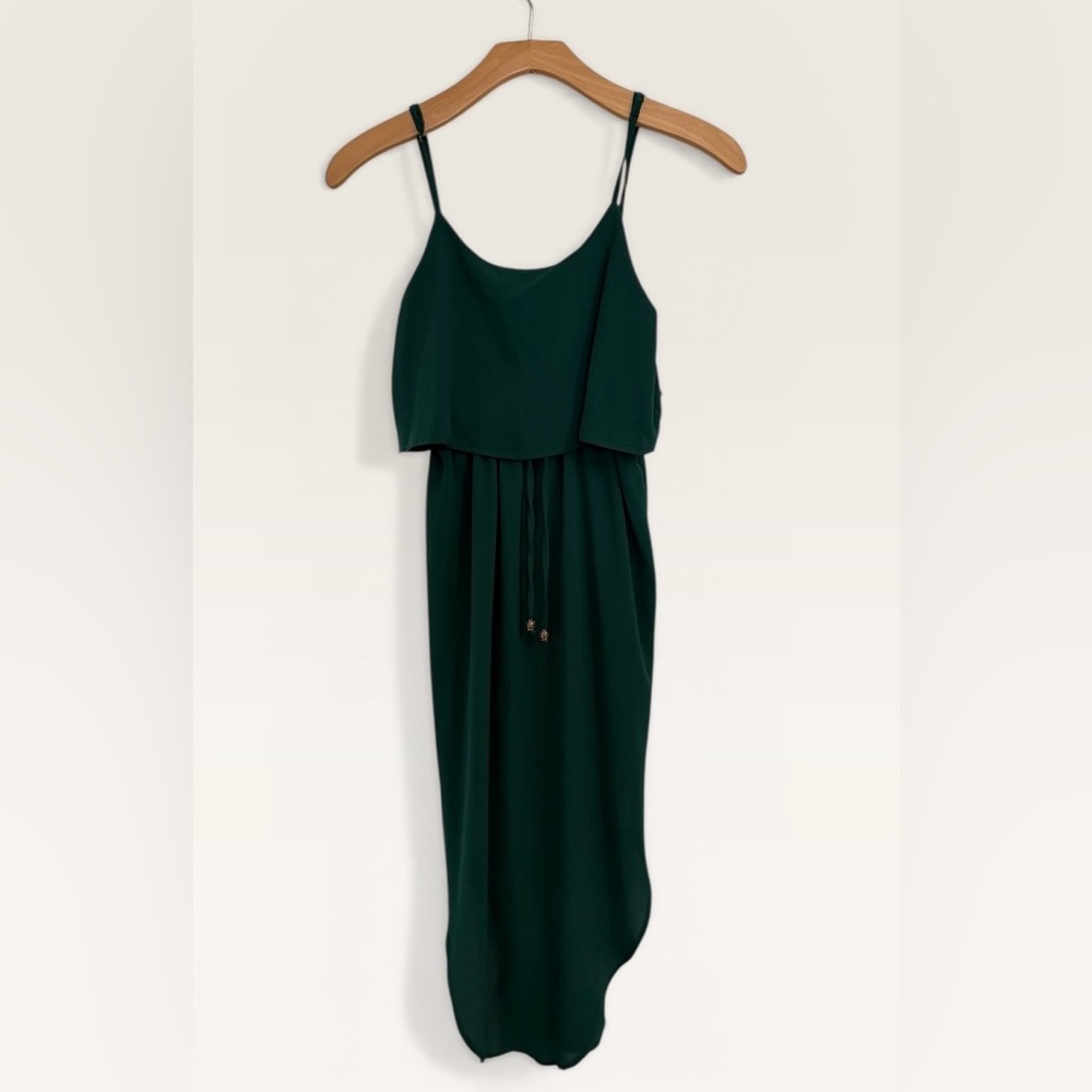 Spaghetti-Strap Forest Green Maxi Dress M